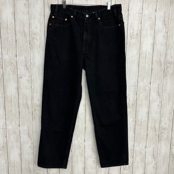 Levi's 550 Relaxed Fit Black Straight Leg Y2K Cotton Denim Vintage Jeans 38 - Picture 1 of 8